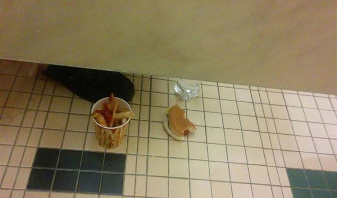 16 курьезных случаев в общественном туалете (16 фото)
