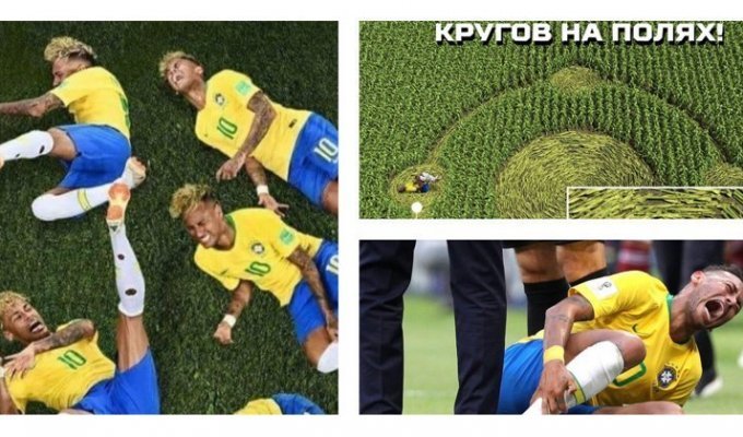 СМИ подсчитали время, которое Неймар провел, лежа на газонах во время матчей ЧМ-2018 (15 фото)
