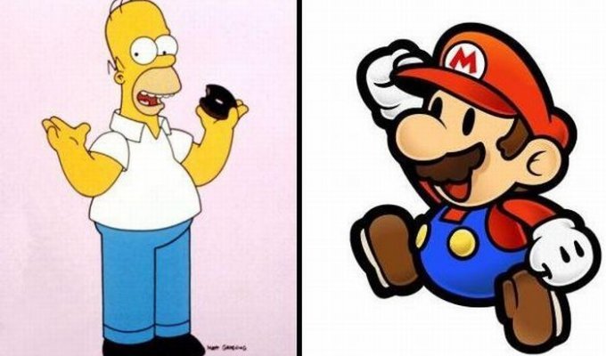  Как бы выглядел Гомер Симпсон и Марио, если бы были реальными людьми (2 фото)
