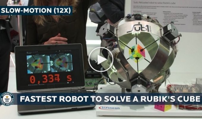 Рекордная сборка кубика Рубика роботом