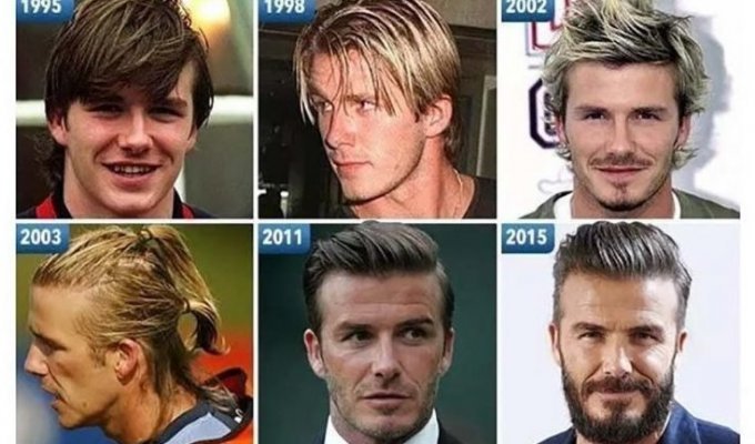 Как менялись причёски Дэвида Бекхэма (24 фото)