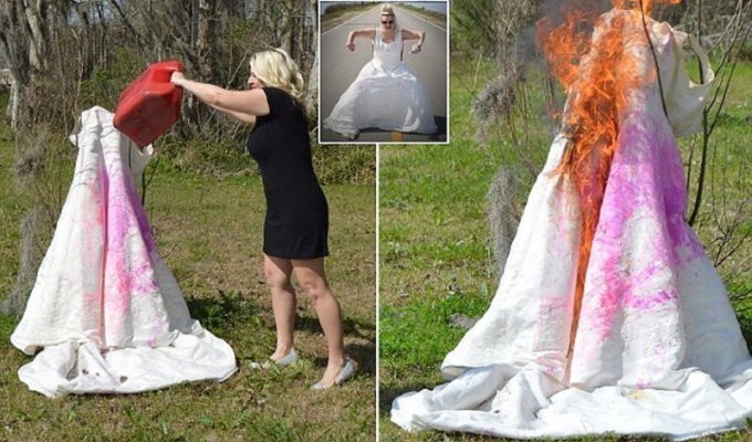 Женщина сожгла свадебное платье, чтобы отпразновать развод (11 фото)