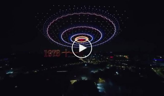 Шоу дронов в честь 100-летия китайской компартии