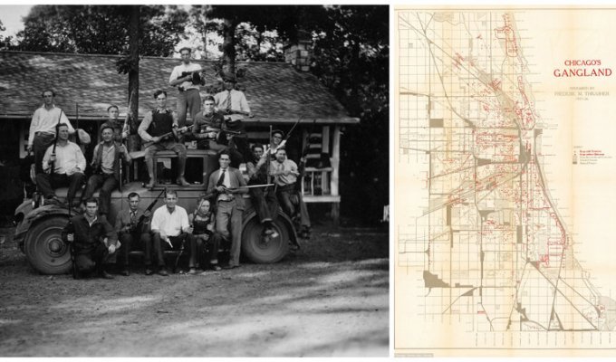 Карта гангстерского Чикаго 1920-х наглядно показала размах бандитского разгула той эпохи (9 фото + 1 видео)