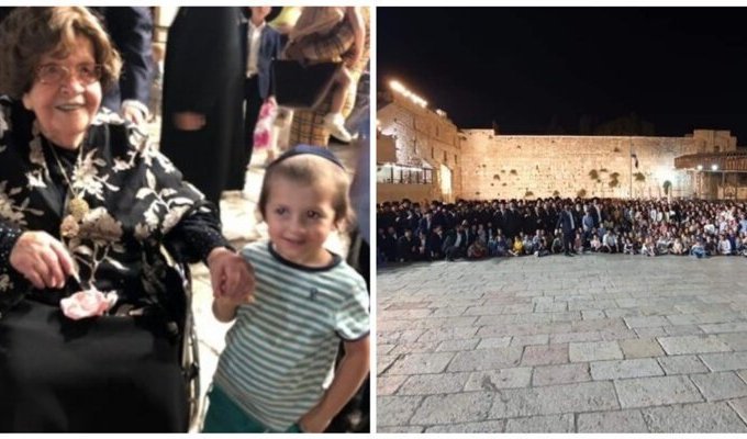 104-летняя бабушка собрала у Стены Плача в Иерусалиме 400 своих внуков и правнуков (3 фото)