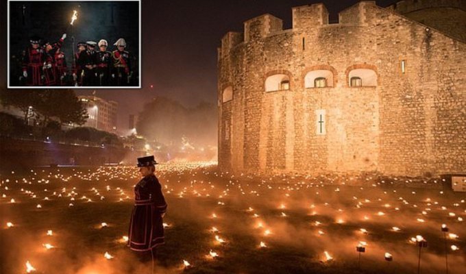 В Тауэре зажгли 100 тысяч факелов в честь погибших на Первой мировой (16 фото)