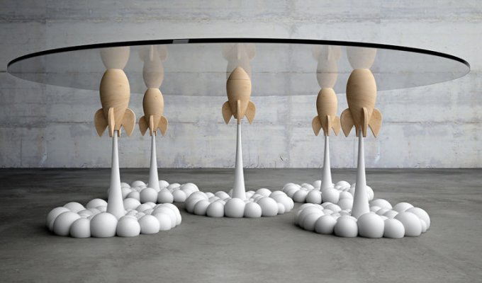 Родом из детства: ракетный кофейный столик (4 фото)