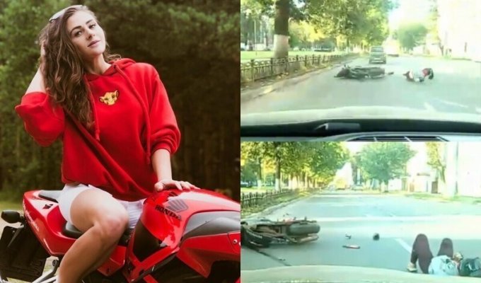 Байкерша из Ярославля врезалась в открытую дверь авто - момент столкновения попал на видео (7 фото + 1 видео)