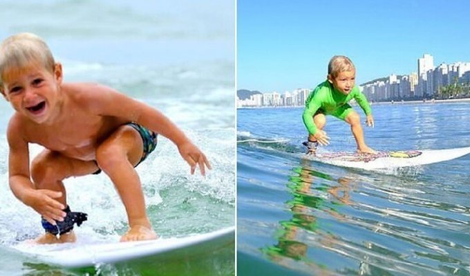 Беспечный ездок: 4-летний мальчик, который умеет ловить волны (16 фото)
