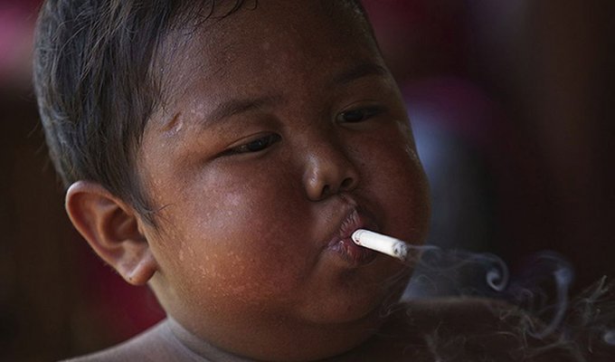 4-летний индонезиец бросил курить и начал обжираться (9 фото)