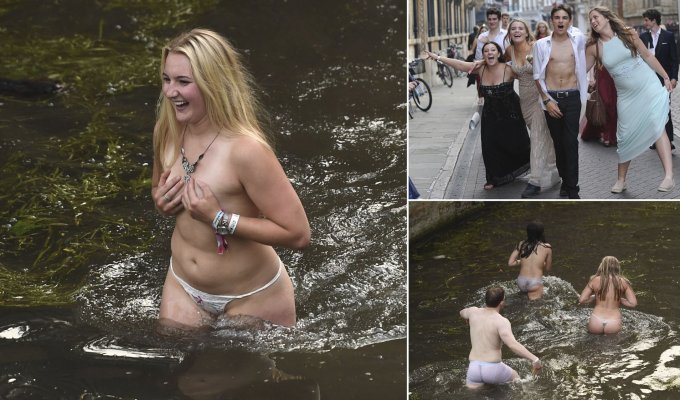 Окончание экзаменов в Кембридже: фейерверк, пьянка и купание голышом (20 фото)