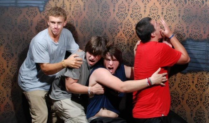 Страшно смешно: фотографии людей, побывавших в комнате страха (11 фото)