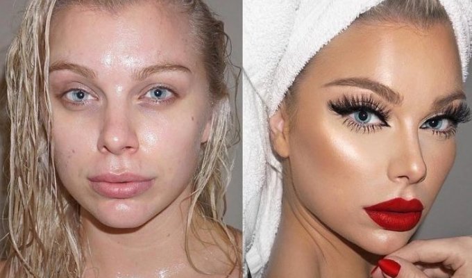 25 женщин до и после макияжа: некоторые так изменились, что их сложно узнать (25 фото)