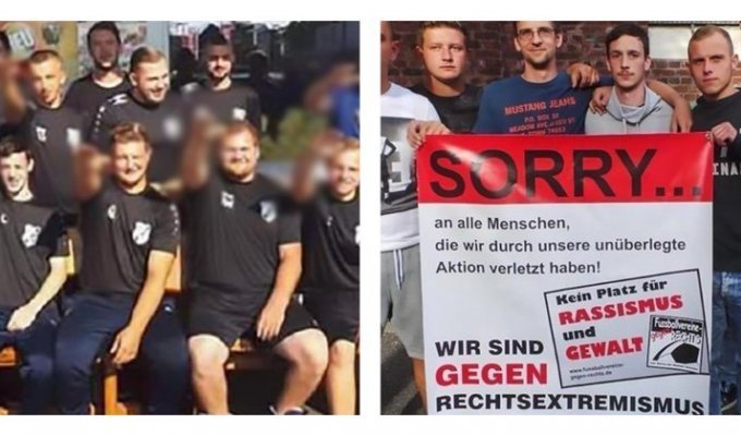 Немецкий клуб выгнал семь игроков за "зигу" на фото (2 фото)