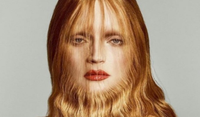 Бородатая модель: итальянский Vogue снова шокировал публику (4 фото + 1 видео)
