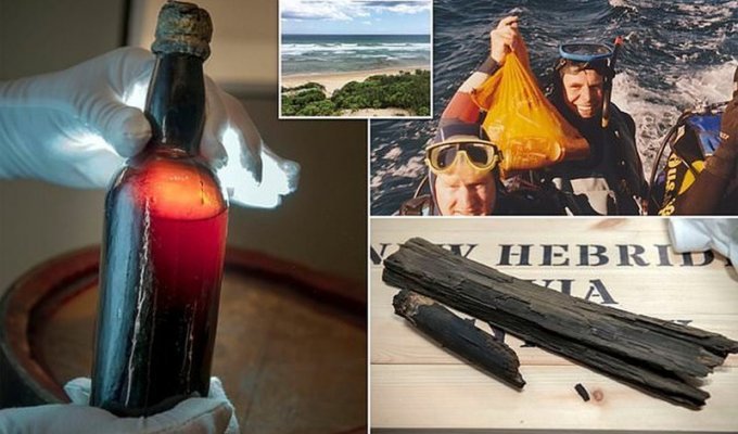 Австралийский дайвер вернул бутылку 150-летнего пива изготовителю (9 фото)