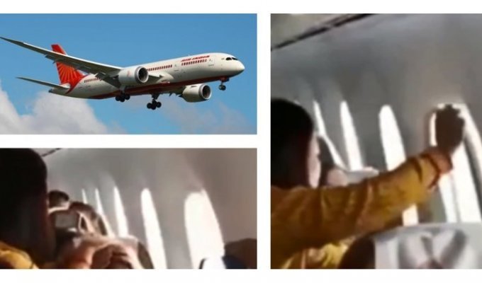 Во время полета в индийском лайнере не выдержал иллюминатор (3 фото + 1 видео)