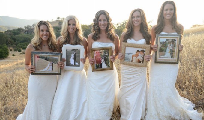 5 сестер устроили фотосессию в свадебных платьях, что бы поблагодарить родителей (15 фото)