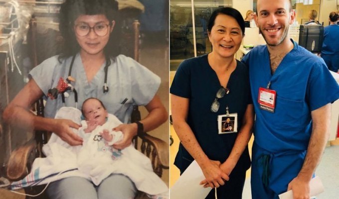 Медсестра узнала в коллеге малыша, которого спасла почти 30 лет назад (4 фото)