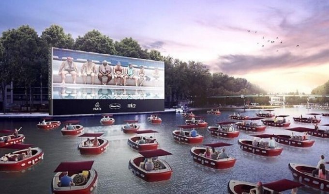 В Париже открывается плавучий кинотеатр (5 фото + 1 видео)