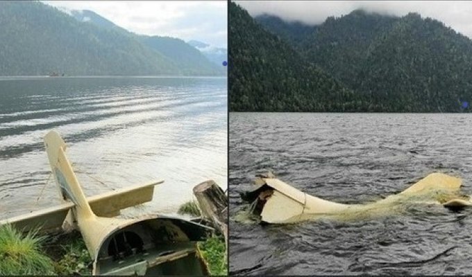 В республике Алтай на Телецком озере всплыл хвост самолета, пропавшего 14 лет назад (1 фото)