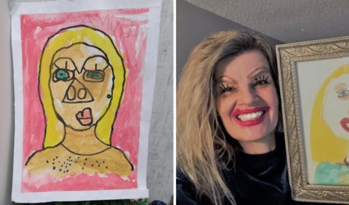 Не так страшна мать, как её рисуют дети: 19 смешных портретов мам (18 фото)