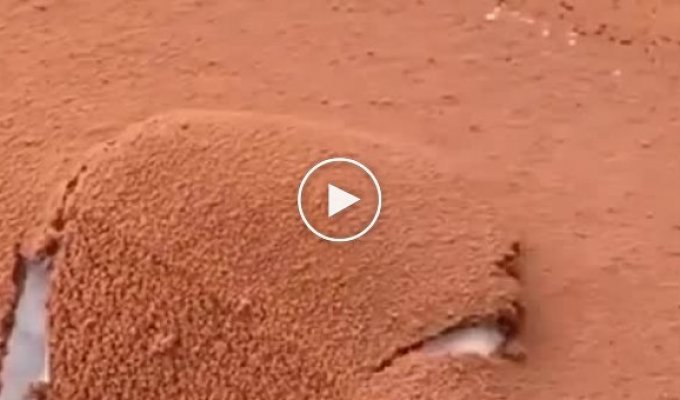 Зрелищное видео из Саудовской Аравии. Мороженое из снега и песка