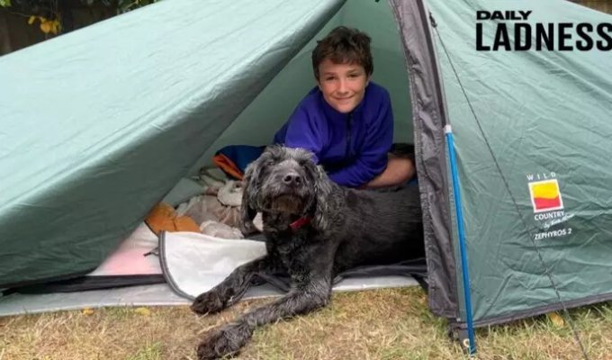 Мальчик прожил 7 месяцев в палатке, чтобы собрать деньги для хосписа (4 фото)