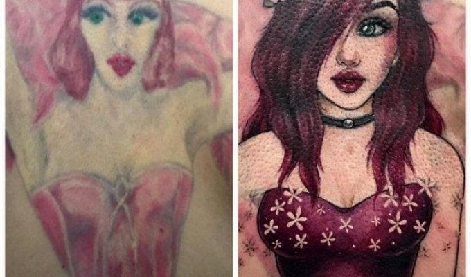 Старые татуировки, которые получили новую жизнь (15 фото)