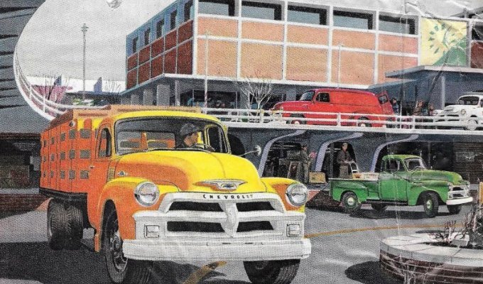 Будни строителей капитализма на рекламных постерах Chevrolet 1950-х (30 фото)