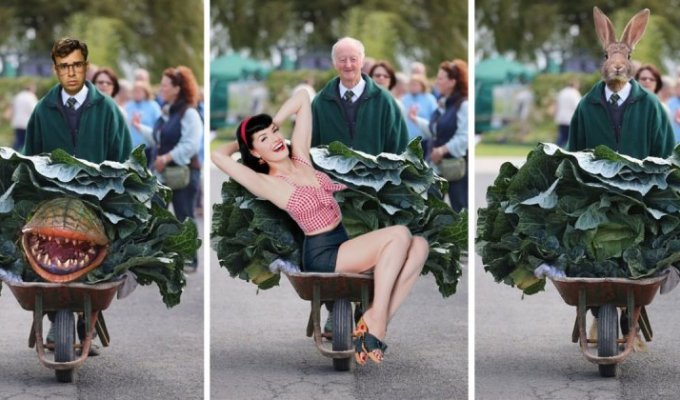 Дедушка с гигантской капустой собрал отличный урожай фотожаб (14 фото)