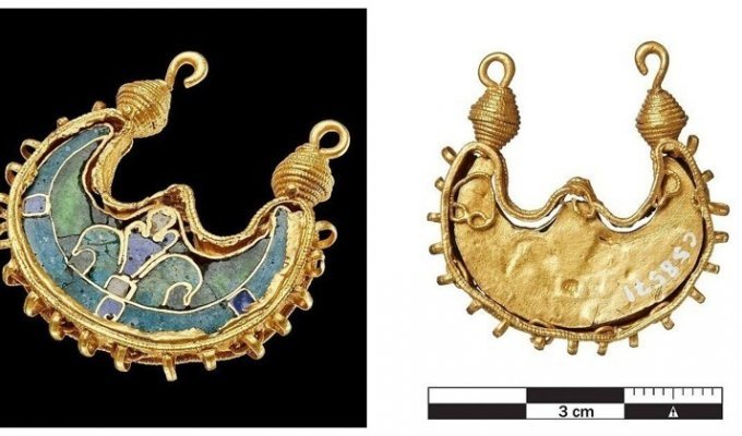 В Дании нашли потрясающую золотую серьгу родом из Византии (8 фото)