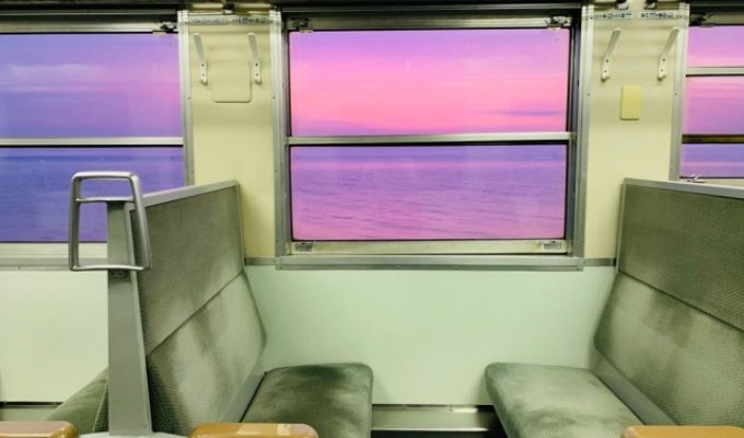 Потрясающий вид из поезда в Японии (3 фото)