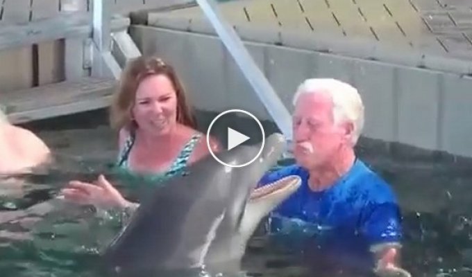 Мужчина захотел обнять дельфина но в итоге они начали делать другие вещи