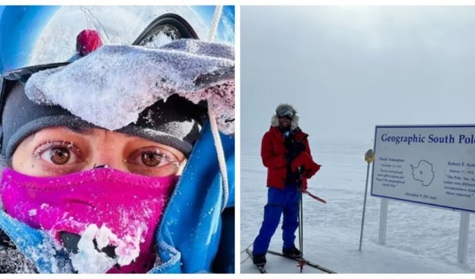 Медик из Британии в одиночку пересекла Антарктиду и установила мировой рекорд (7 фото)