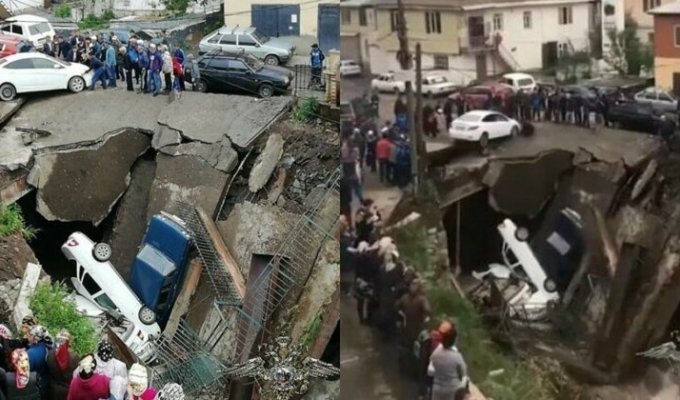 В Сети появилось видео рухнувшего вместе с машинами моста в Дагестане (3 фото + 1 видео)