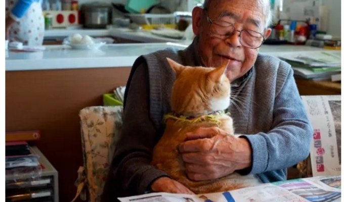 Фотограф вернула вкус к жизни своему 94-летнему дедушке, подарив ему котёнка (5 фото)