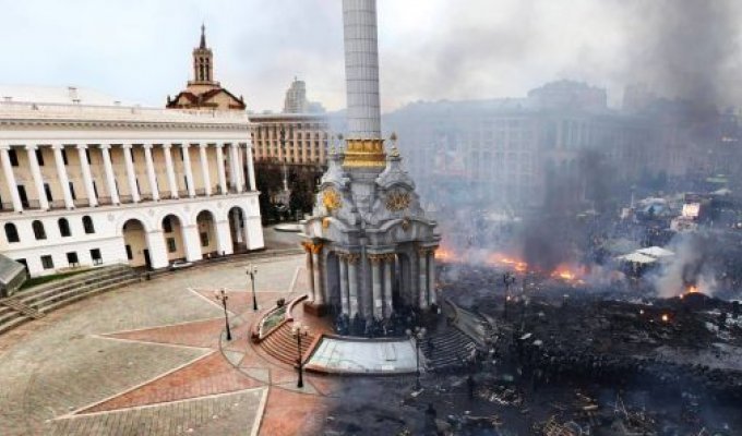Фотография дня - Киев, Майдан ДО и ПОСЛЕ (Кликабельно внутри поста)