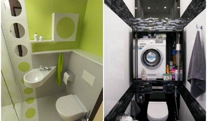 15 интересных решений для 2 квадратных метров, которые помогут грамотно обустроить крошечный туалет (17 фото)