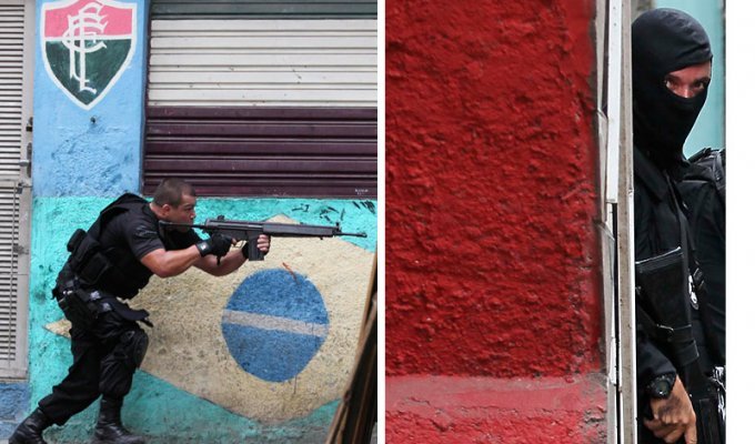 Операция по зачистке трущоб Рио от наркоторговцев (16 фото)
