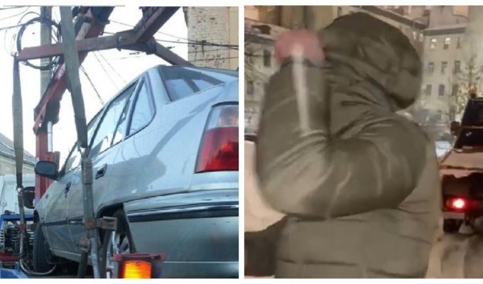 Автовор пытался похитить иномарку с помощью нанятого эвакуатора (2 фото + 1 видео)