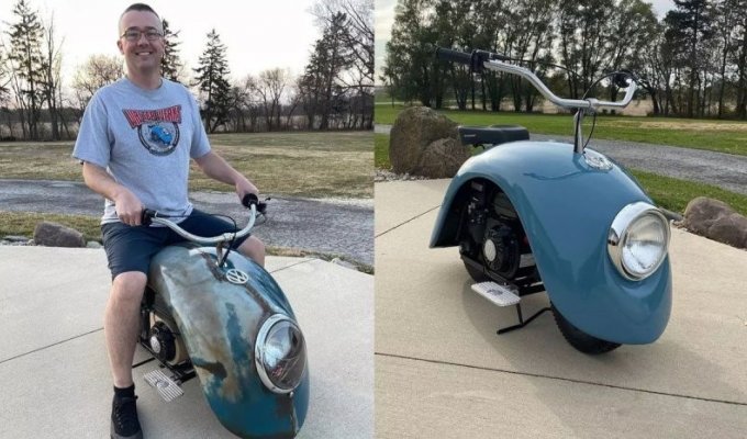 Энтузиаст создает мини-скутеры из частей оригинального Volkswagen Beetle (8 фото + 1 видео)