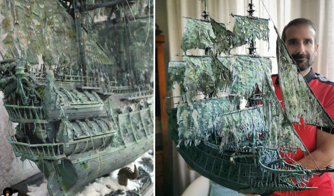  Моделист построил точную копию корабля из «Пиратов Карибского моря» (21 фото)