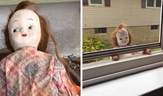 Девушка выкинула на помойку старинную куклу, а через время она вернулась обратно (4 фото)