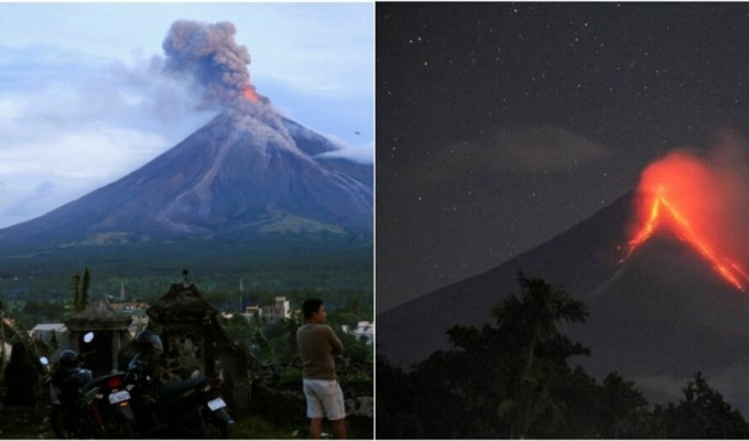 На Филиппинах из-за активизации вулкана эвакуируют тысячи людей (4 фото + 1 видео)