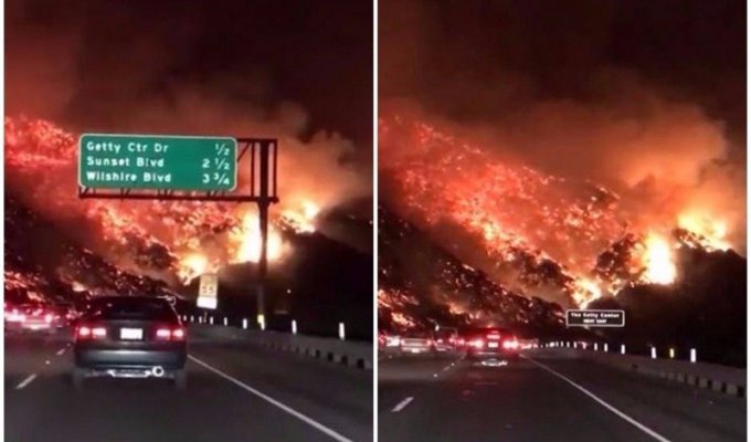 Шоссе в ад: жуткие видео пожаров в Калифорнии (11 фото)