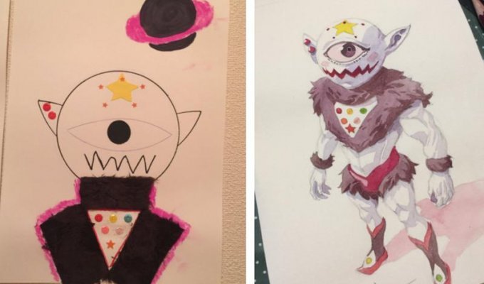 Креативный папа превращает рисунки сыновей в потрясающие аниме-персонажи (4 фото)