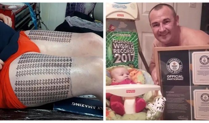 Англичанин сделал 667 татуировок с именем дочери и попал в книгу рекордов Гиннесса (4 фото)