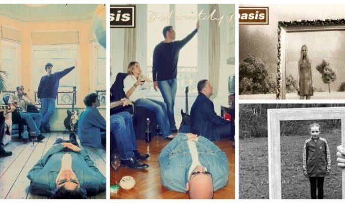 Британцы начали воспроизводить обложки альбомов Oasis на дому (14 фото)