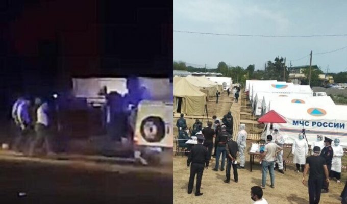 В лагере под Дербентом граждане Азербайджана устроили потасовку (4 фото + 2 видео)